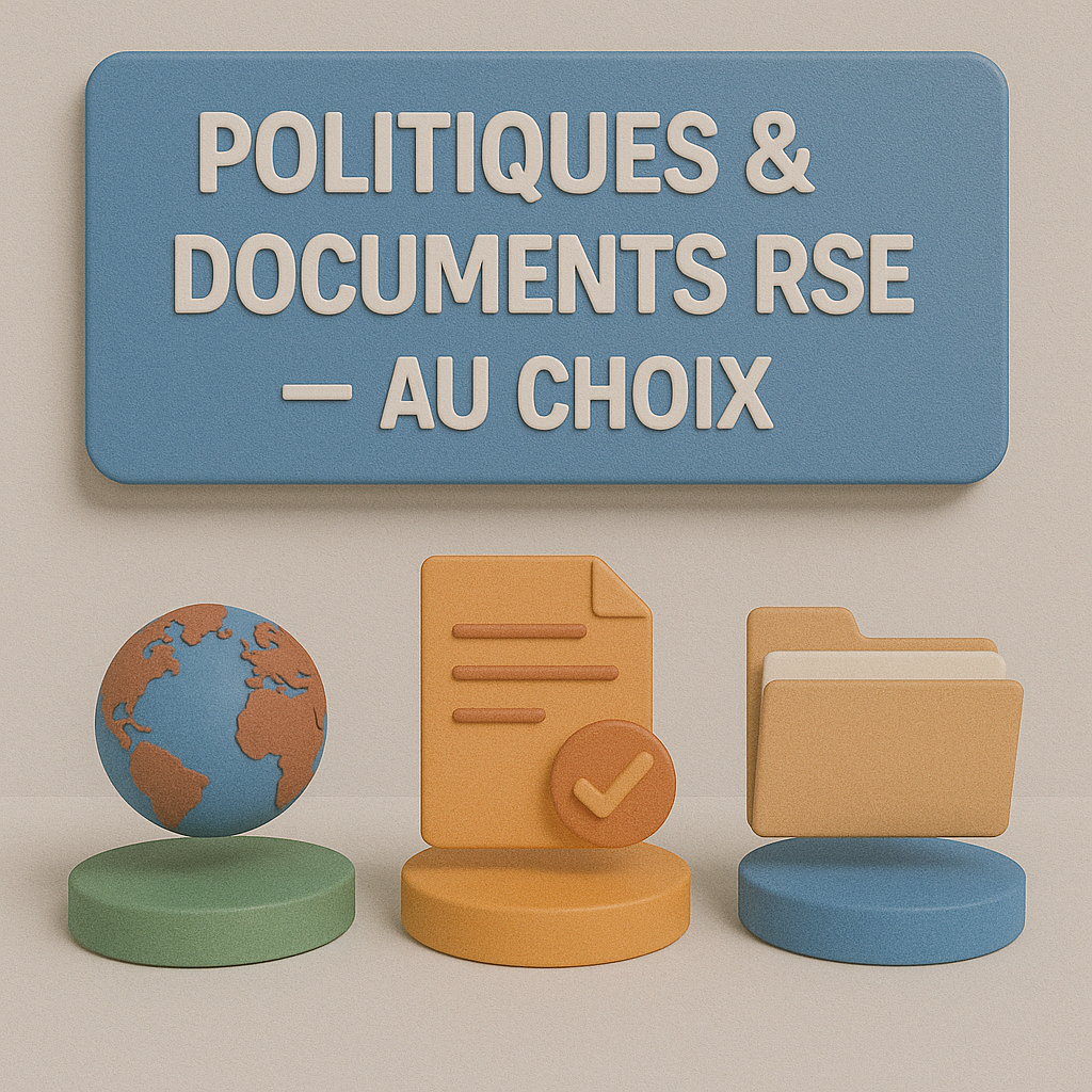 PÔLE 6 — RSE (ISO 26000) : Politiques & Documents RSE – au choix