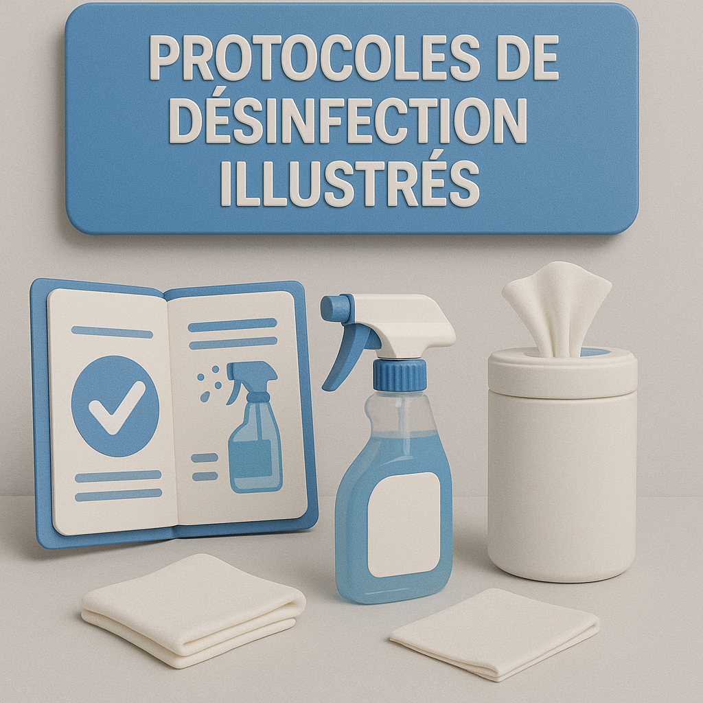 🧼 PÔLE 3 — HYGIÈNE : Nettoyage & Désinfection _Protocoles de désinfection illustrés